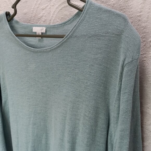 J. Jill Dusty Aqua Color Linen/Cotton 3/4 Sleeve Crew Neck Shirt 2XL (T-372) - Picture 5 of 7